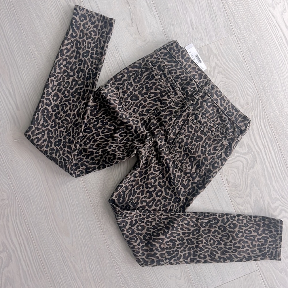 J. Crew Denim 10" High Rise size 26 Toothpick Leopard Animal Print Jeans